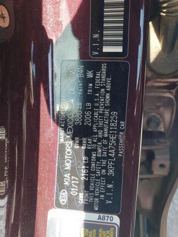 Photo 10 from auction – 2017 KIA FORTE LX with VIN 3KPFL4A75HE118259