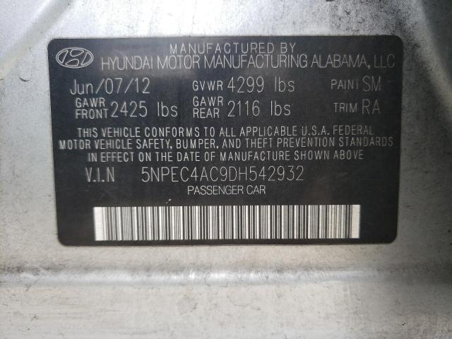 Photo 10 from auction – 2013 HYUNDAI SONATA SE with VIN 5NPEC4AC9DH542932