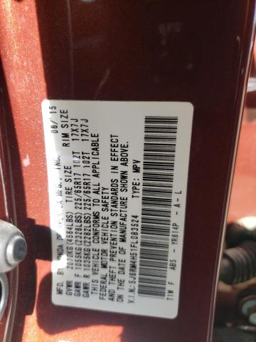 Photo 10 from auction – 2015 HONDA CR-V EX with VIN 5J6RM4H51FL083524