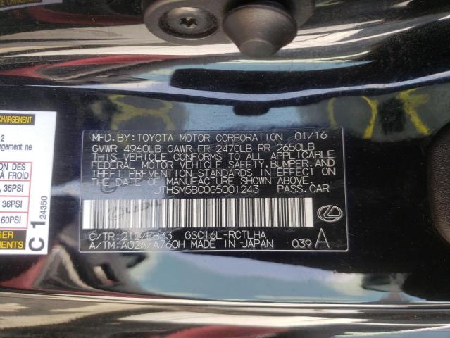 Photo 10 from auction – 2016 LEXUS RC 300 with VIN JTHSM5BC0G5001243