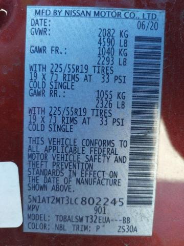 Photo 10 from auction – 2020 NISSAN ROGUE S with VIN 5N1AT2MT3LC802245