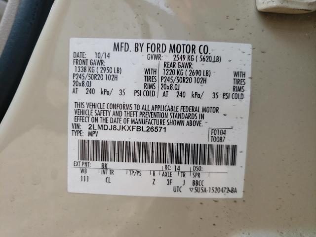 Photo 10 from auction – 2015 LINCOLN MKX with VIN 2LMDJ8JKXFBL26571