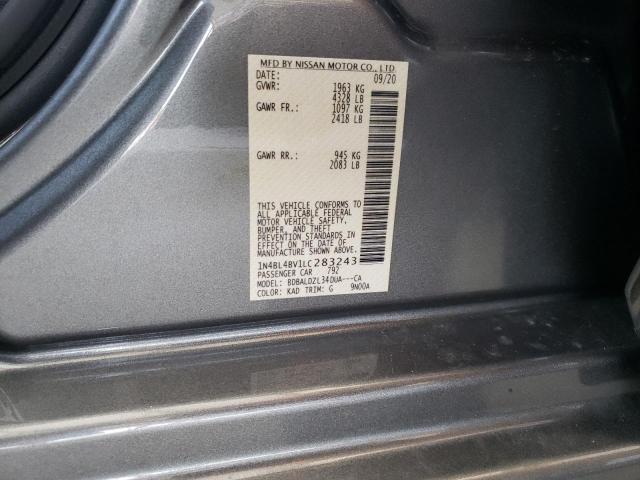 Photo 10 from auction – 2020 NISSAN ALTIMA S with VIN 1N4BL4BV1LC283243