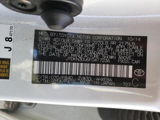 Photo 10 from auction – 2015 TOYOTA PRIUS with VIN JTDKN3DU6F0417236
