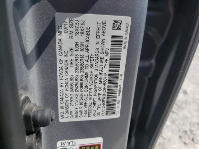 Photo 10 from auction – 2017 HONDA CR-V EX with VIN 2HKRW2H52HH680788