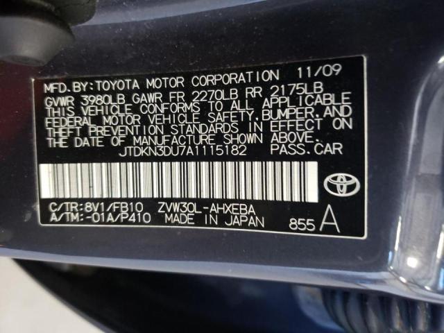 Photo 10 from auction – 2010 TOYOTA PRIUS with VIN JTDKN3DU7A1115182
