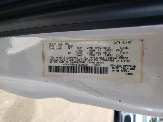 Photo 10 from auction – 2000 TOYOTA TACOMA with VIN 4TAVL52N0YZ623690