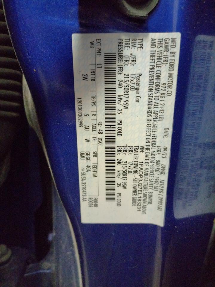 Photo 10 from auction – 2014 FORD FOCUS TITA with VIN 1FADP3J27EL183231