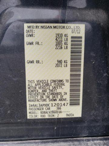 Photo 10 from auction – 2013 NISSAN ALTIMA 2.5 with VIN 1N4AL3APXDC120147