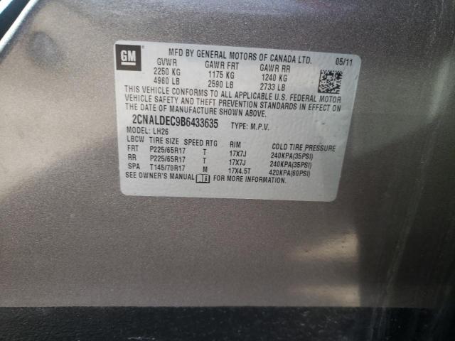 صورة رقم 10 من المزاد - 2011 CHEVROLET EQUINOX LT مع VIN 2CNALDEC9B6433635
