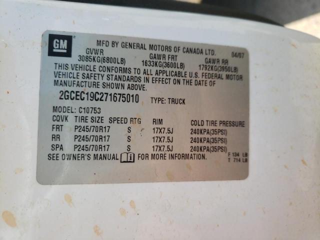 Photo 10 from auction – 2007 CHEVROLET SILVERADO with VIN 2GCEC19C271675010