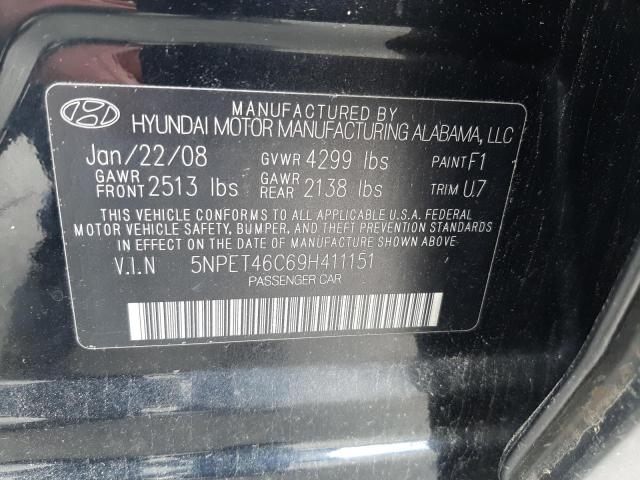Photo 10 from auction – 2009 HYUNDAI SONATA with VIN 5NPET46C69H411151