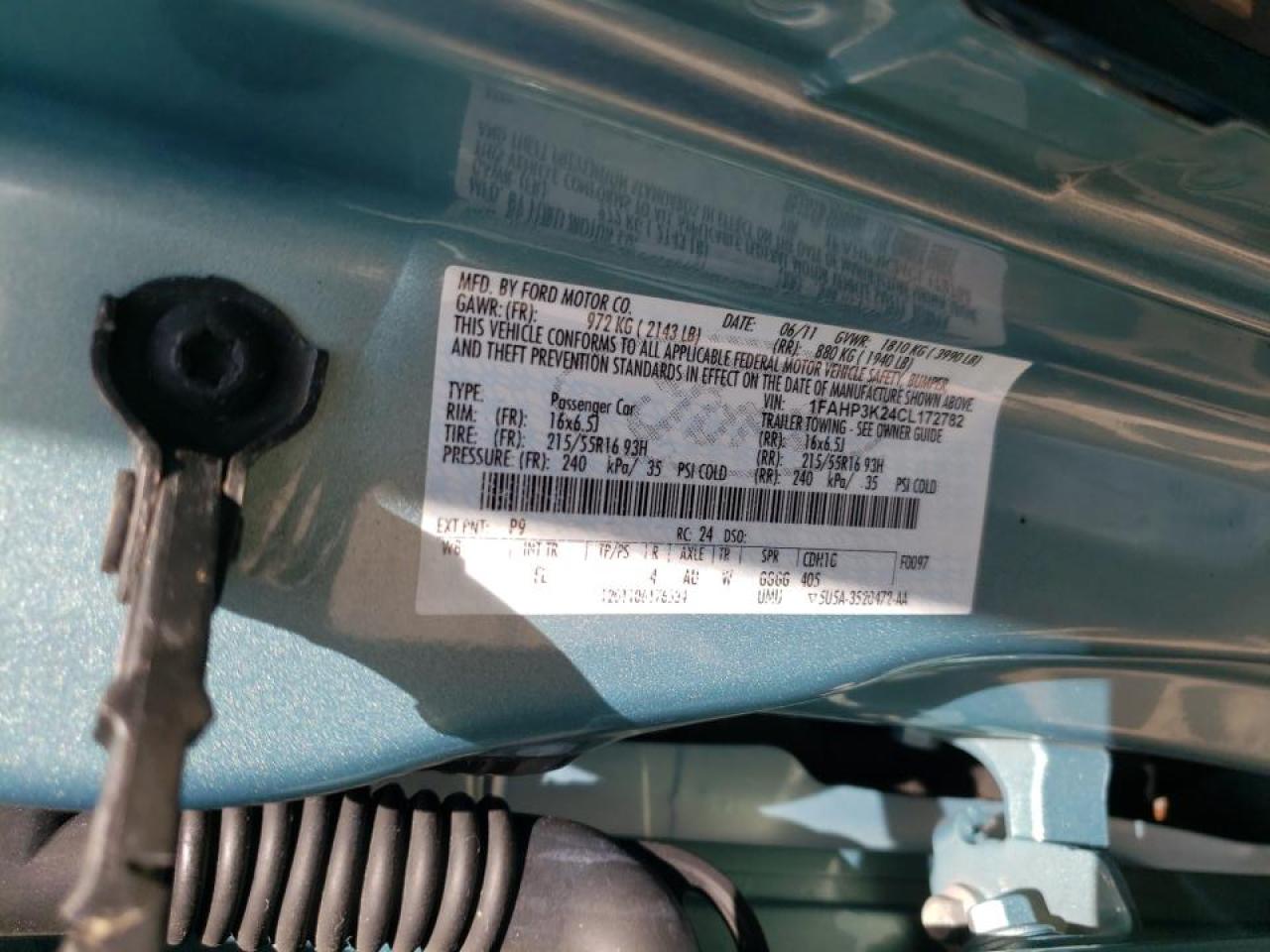 Photo 10 from auction – 2012 FORD FOCUS SE with VIN 1FAHP3K24CL172782