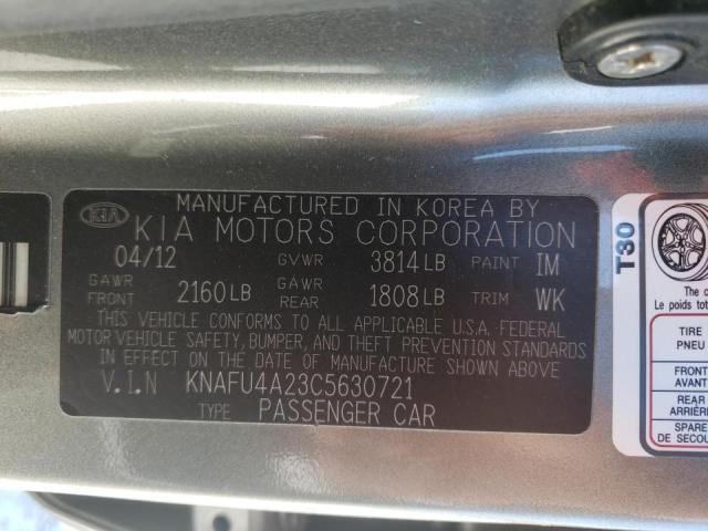 Photo 10 from auction – 2012 KIA FORTE EX with VIN KNAFU4A23C5630721