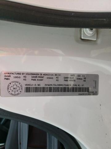 Photo 10 from auction – 2011 VOLKSWAGEN JETTA BASE with VIN 3VW2K7AJ3BM370424