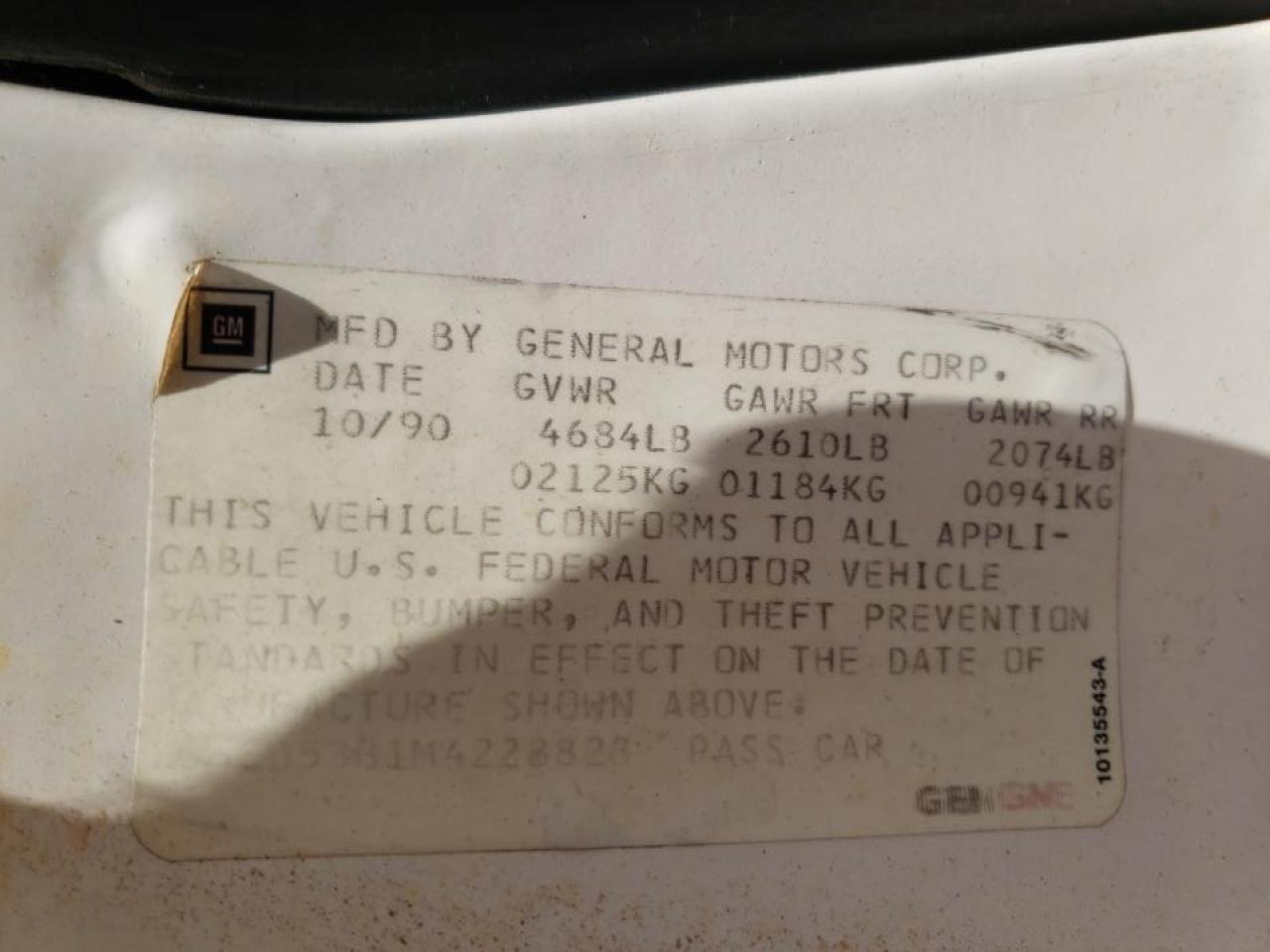 Photo 10 from auction – 1991 CADILLAC DEVILLE with VIN 1G6CD53B1M4228828