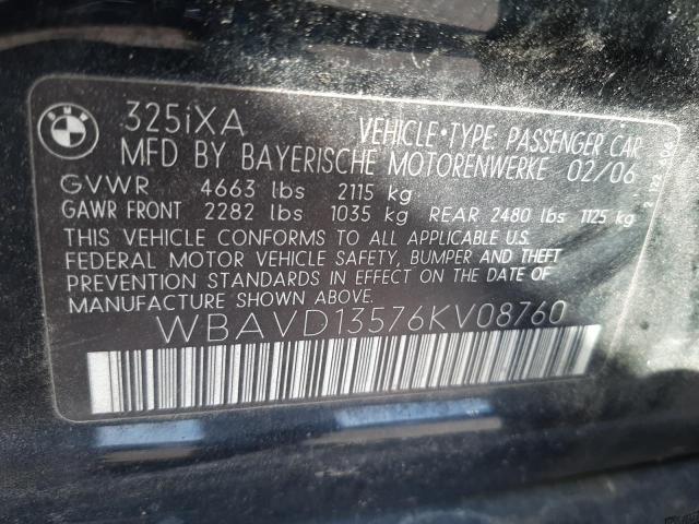 Photo 10 from auction – 2006 BMW 3 SERIES with VIN WBAVD13576KV08760