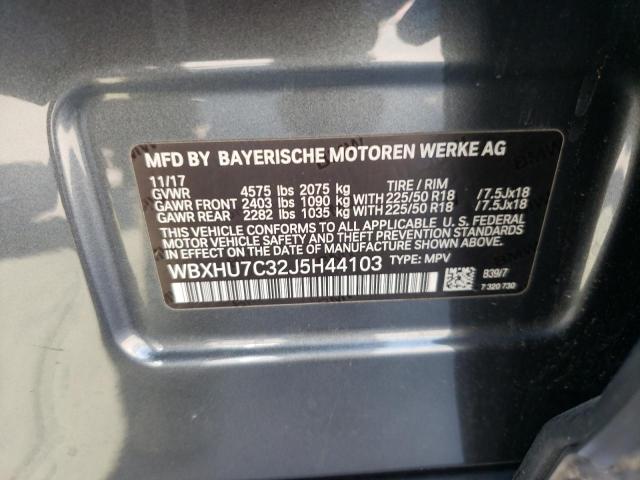 Photo 10 from auction – 2018 BMW X1 SDRIVE2 with VIN WBXHU7C32J5H44103
