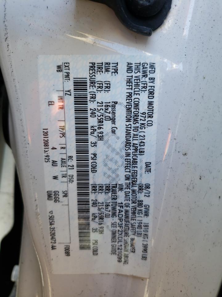Photo 10 from auction – 2013 FORD FOCUS SE with VIN 1FADP3F2XDL121099