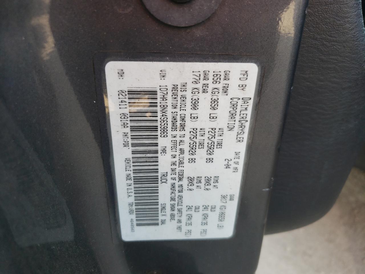 Photo 10 from auction – 2004 DODGE RAM 1500 S with VIN 1D7HA18NX4S659869