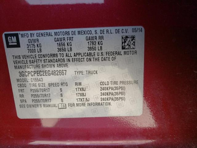 Photo 10 from auction – 2014 CHEVROLET 1500 SILVE with VIN 3GCPCPEC2EG482667