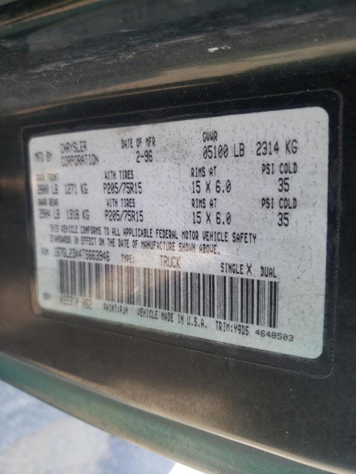 Photo 10 from auction – 1996 DODGE DAKOTA with VIN 1B7GL23X4TS663946