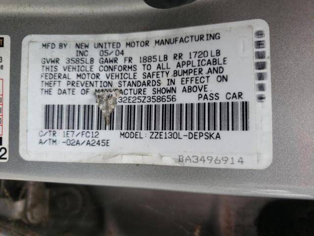 Photo 10 from auction – 2005 TOYOTA COROLLA CE with VIN 1NXBR32E25Z358656