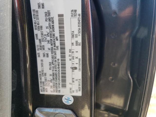 Photo 10 from auction – 2016 FORD ESCAPE SE with VIN 1FMCU0GX0GUB48216