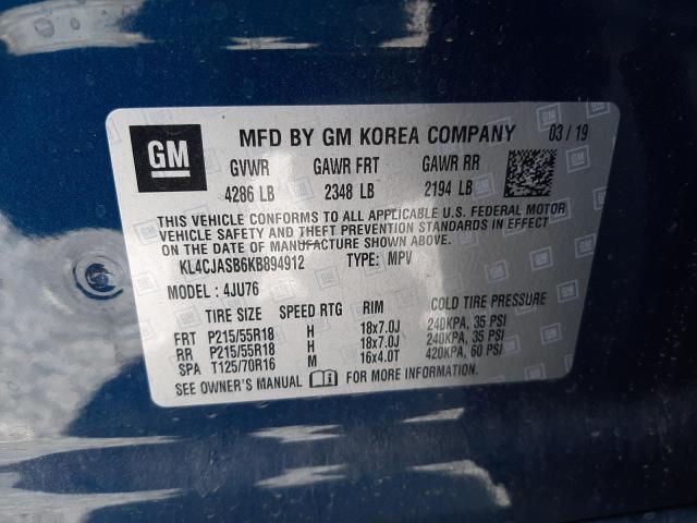 Photo 10 from auction – 2019 BUICK ENCORE PRE with VIN KL4CJASB6KB894912