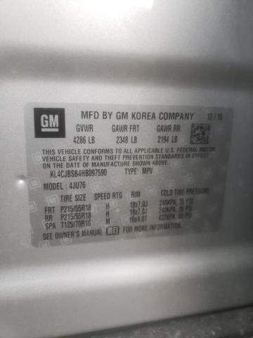 Photo 10 from auction – 2017 BUICK ENCORE PRE with VIN KL4CJBSB4HB097590