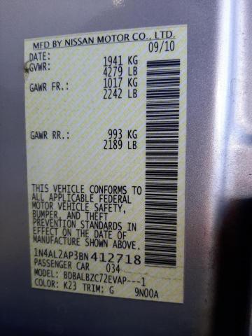 Photo 10 from auction – 2011 NISSAN ALTIMA BAS with VIN 1N4AL2AP3BN412718