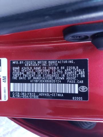Photo 10 from auction – 2011 TOYOTA CAMRY BASE with VIN 4T1BF3EKXBU635124