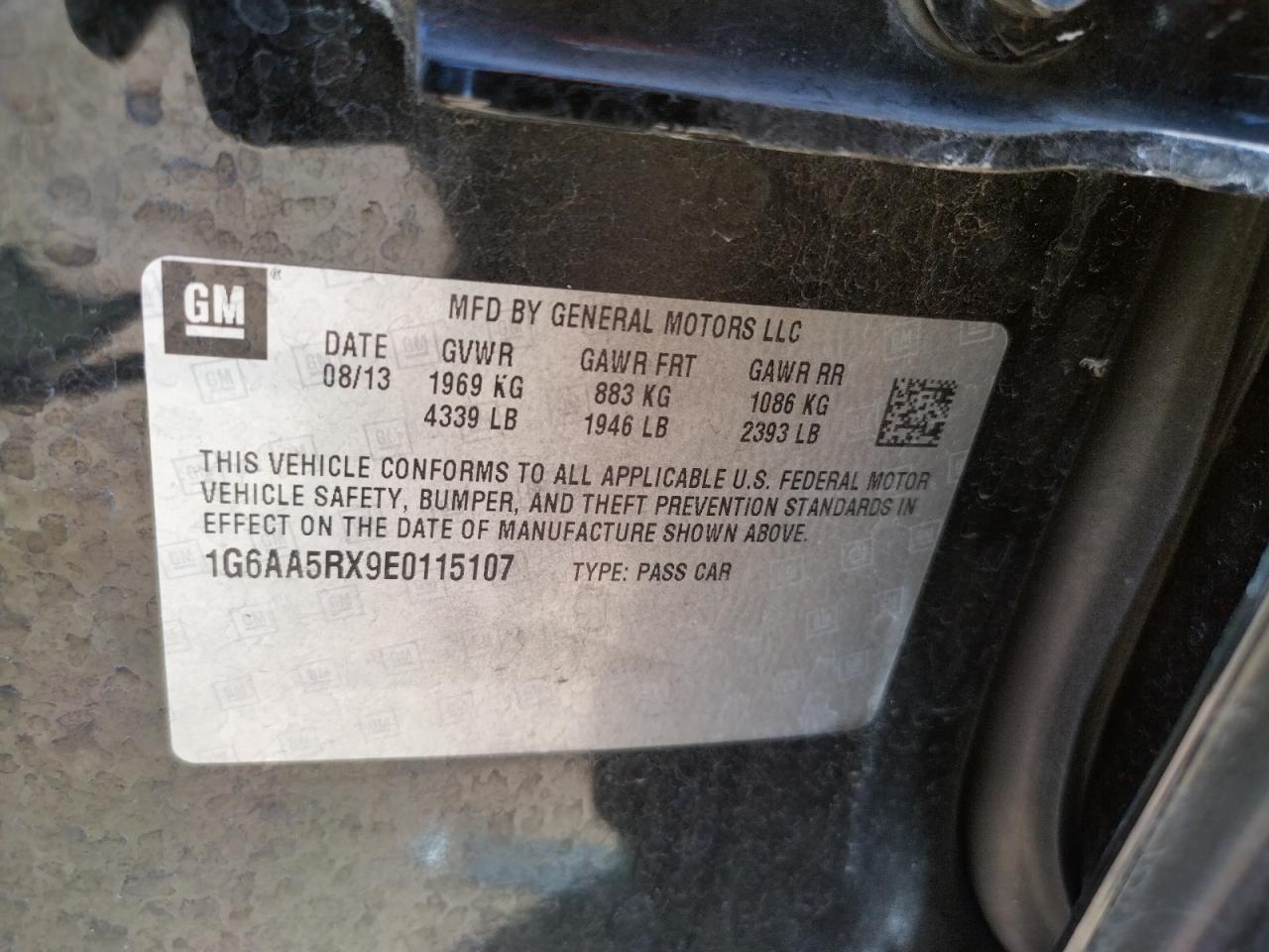 Photo 10 from auction – 2014 CADILLAC ATS with VIN 1G6AA5RX9E0115107