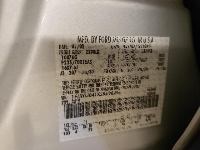 FORD ESCAPE XLT 2002 with VIN 1FMYU041X2KB96204 - Photo from auction