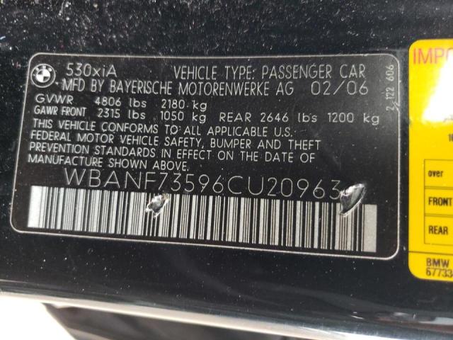 Photo 10 from auction – 2006 BMW 530 XI with VIN WBANF73596CU20963