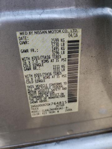 Photo 10 from auction – 2016 NISSAN FRONTIER S with VIN 1N6AD0ER2GN764815
