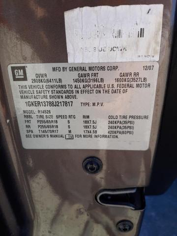 Photo 10 from auction – 2008 GMC ACADIA SLE with VIN 1GKER13788J217817