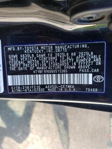 Photo 10 from auction – 2016 TOYOTA CAMRY with VIN 4T1BF1FK0GU513365