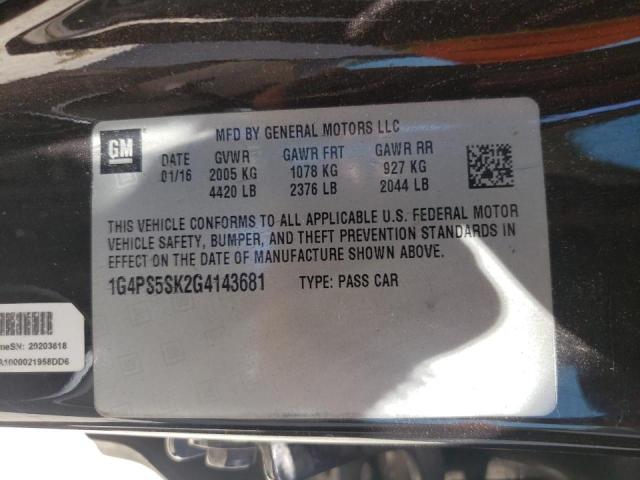 Photo 10 from auction – 2016 BUICK VERANO with VIN 1G4PS5SK2G4143681