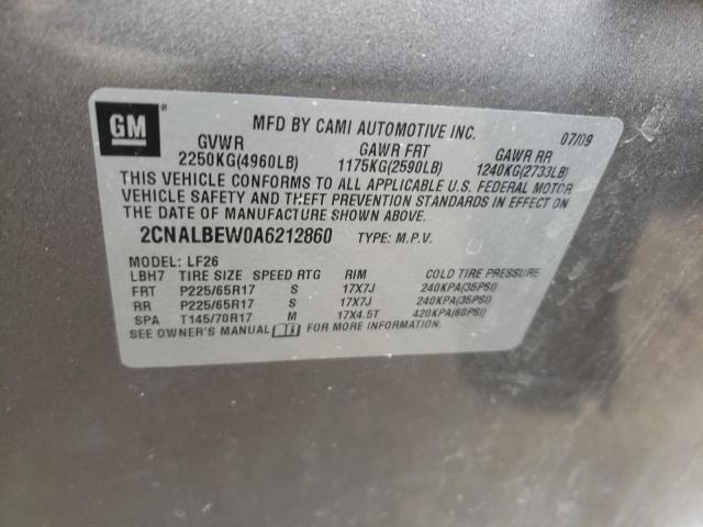 Photo 10 from auction – 2010 CHEVROLET EQUINOX LS with VIN 2CNALBEW0A6212860