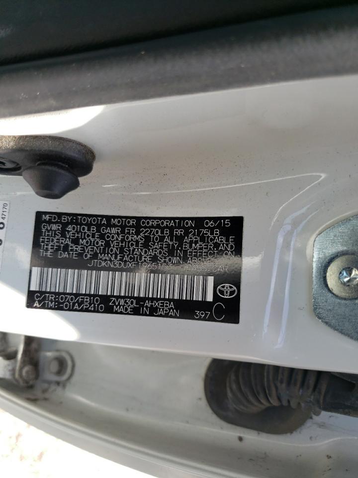 Photo 10 from auction – 2015 TOYOTA PRIUS with VIN JTDKN3DUXF1965153