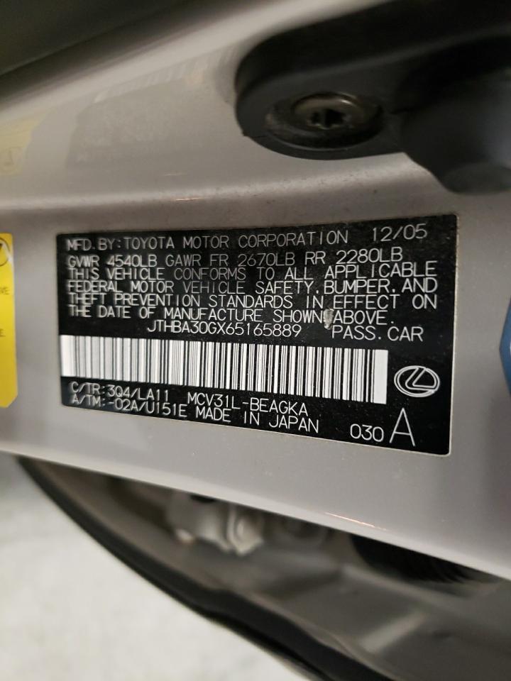 Foto 10 de la subasta – 2006 LEXUS ES 330 con VIN JTHBA30GX65165889
