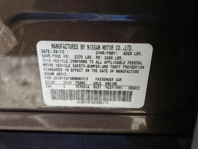Photo 10 from auction – 2014 INFINITI Q50 BASE with VIN JN1BV7AP2EM680713