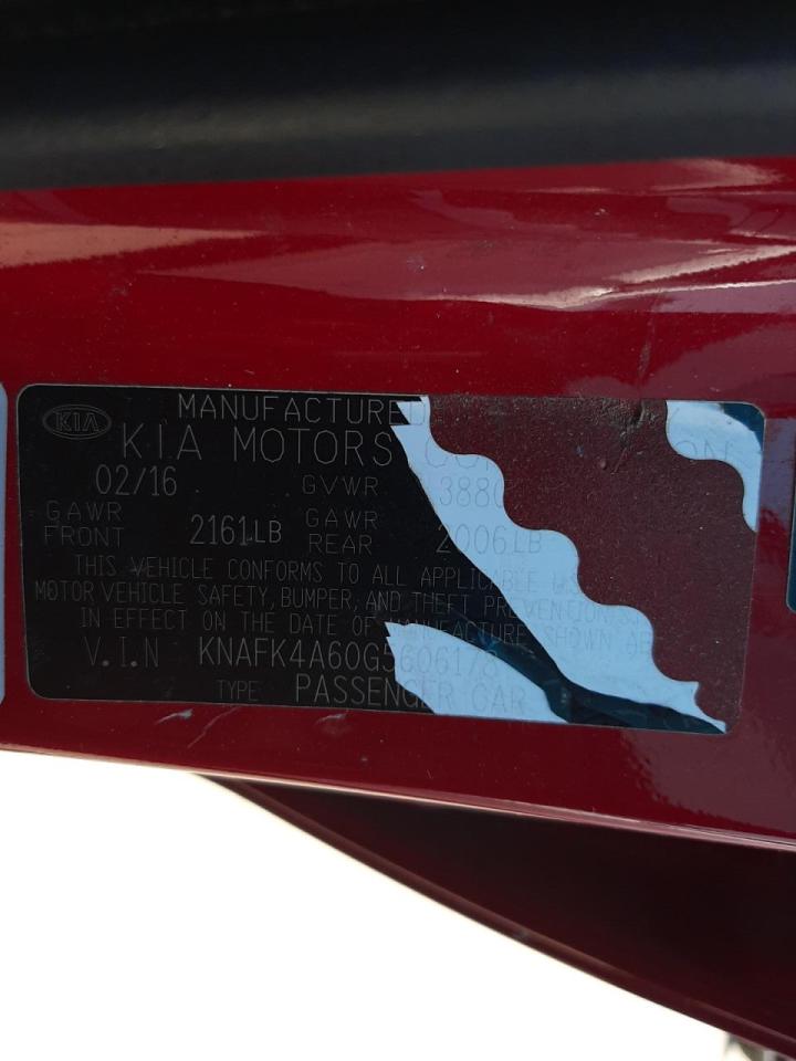Photo 10 from auction – 2016 KIA FORTE LX with VIN KNAFK4A60G5606178
