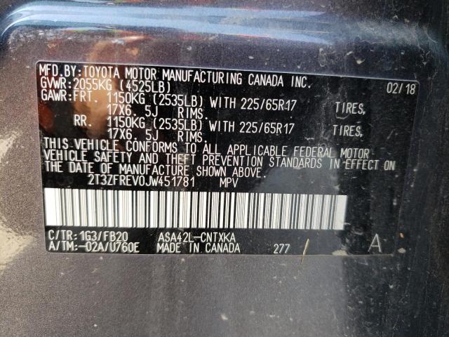 Photo 10 from auction – 2018 TOYOTA RAV4 LE with VIN 2T3ZFREV0JW451781