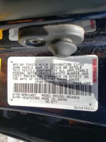 Photo 10 from auction – 2003 LEXUS ES 300 with VIN JTHBF30GX30116055