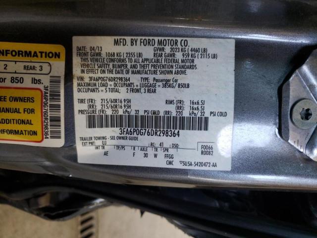 Photo 10 from auction – 2013 FORD FUSION S with VIN 3FA6P0G76DR298364