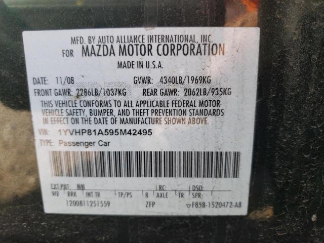 Photo 10 from auction – 2009 MAZDA 6 I with VIN 1YVHP81A595M42495