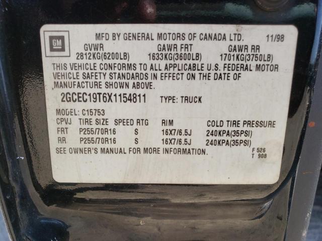 Photo 10 from auction – 1999 CHEVROLET SILVERADO with VIN 2GCEC19T6X1154811