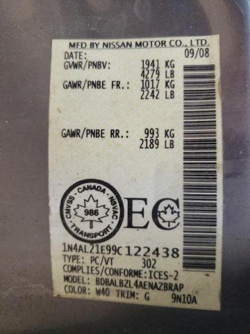 Photo 10 from auction – 2009 NISSAN ALTIMA 2.5 with VIN 1N4AL21E99C122438